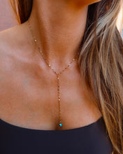 Load image into Gallery viewer, Dainty Single Stone Gold Lariat Necklace