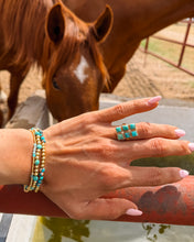 Load image into Gallery viewer, Sunday 6 Stone Adjustable Gold Ring - Turnback Pony ™ -