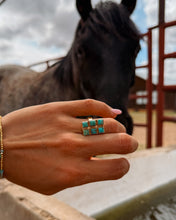 Load image into Gallery viewer, Sunday 6 Stone Adjustable Gold Ring - Turnback Pony ™ -