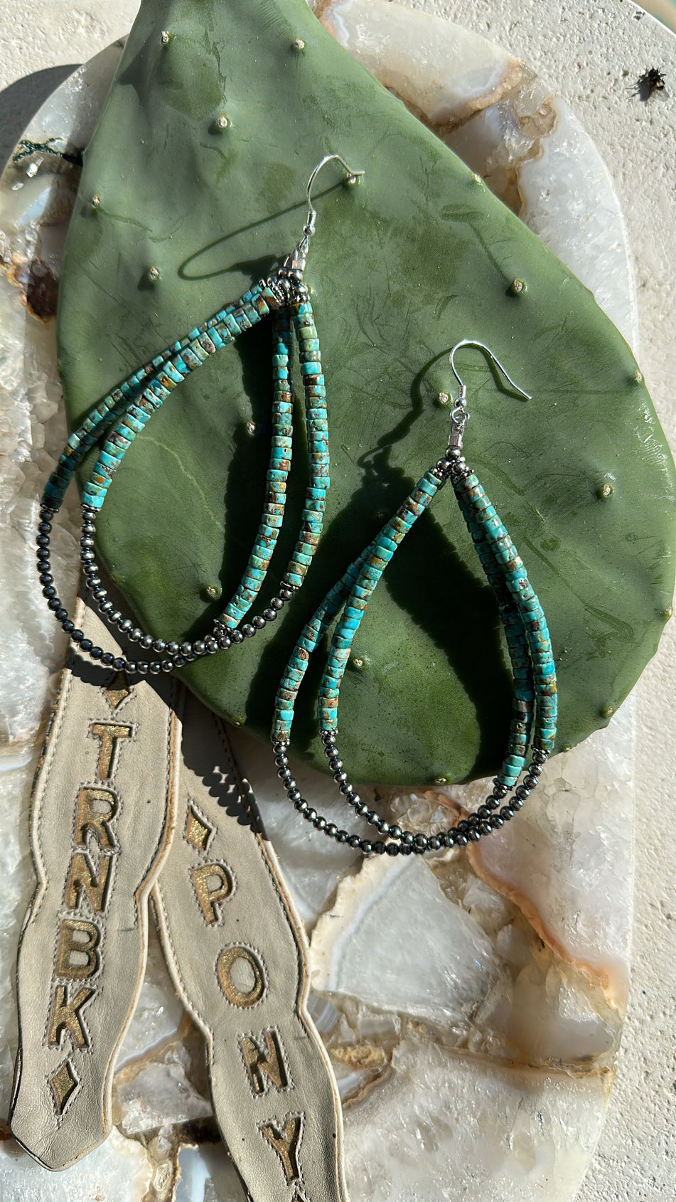 Henley Navajo Pearl Style Earrings - Turnback Pony ™ - Earrings