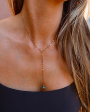 Load image into Gallery viewer, Dainty Single Stone Gold Lariat Necklace