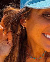 Load image into Gallery viewer, Anna Diamond & Turquoise Gold Huggies