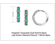 Load image into Gallery viewer, Anya Diamond and Turquoise Gold Huggies - Turnback Pony ™ - Earring