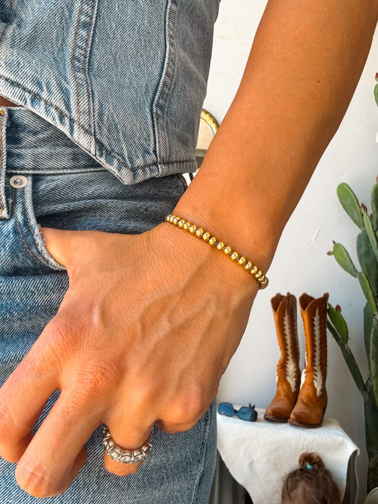 5mm Gold Bead Bracelet - Turnback Pony ™ - Bracelet