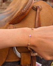 Load image into Gallery viewer, Pink Dahlia Large Pony Club Bracelet - Turnback Pony ™ - Necklace