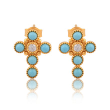 Load image into Gallery viewer, Calista Diamond Cross Stud Earrings