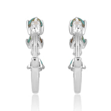 Load image into Gallery viewer, Mayra Diamond and Turquoise Huggies