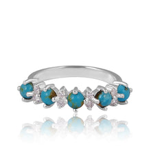 Load image into Gallery viewer, Scarlett Diamond & Turquoise Sterling Silver Ring