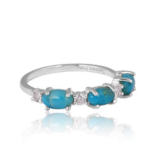 Load image into Gallery viewer, Mae Diamond & Turquoise Sterling Silver Ring