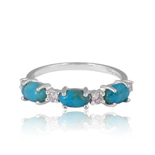 Load image into Gallery viewer, Mae Diamond & Turquoise Sterling Silver Ring