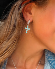 Load image into Gallery viewer, Silver Cross Huggies - Turnback Pony ™ - Earring