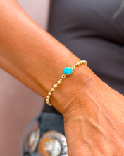 Load image into Gallery viewer, Ashlee Gold Alternating Bracelet with Turquoise
