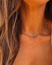 Load image into Gallery viewer, #30 Kayln 2mm Navajo Style Pearls with Turquoise Necklace
