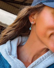 Load image into Gallery viewer, Dad’s Golden Hill Cross Earrings - Turnback Pony ™ - 
