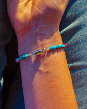 Load image into Gallery viewer, Handmade Turquoise Nuggets with Pink Opal Bracelet
