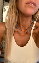 Load image into Gallery viewer, 4 MM Orange Spiny Oyster Navajo Style Pearls - Turnback Pony ™ - Necklace
