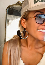 Load image into Gallery viewer, Costal Cowboy Fresh Water Pearls with Navajo Styled Pearls Hoops - Turnback Pony ™ - Earrings
