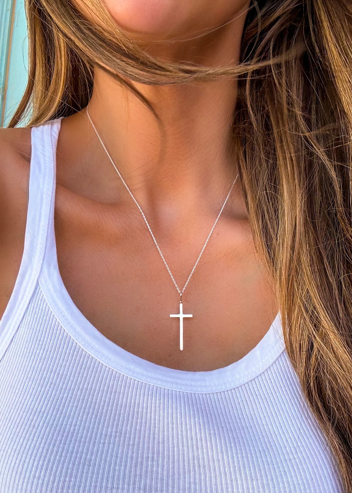 Sterling Cross Necklace - Turnback Pony ™ - NECK