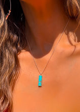 Load image into Gallery viewer, Mini Vertical Turquoise Bar Necklace
