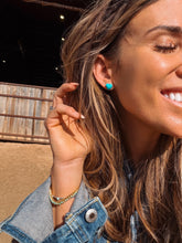 Load image into Gallery viewer, Heart Turquoise Stud Earrings
