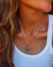 Load image into Gallery viewer, Vail Cross Necklace on Paperclip Chain
