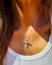 Load image into Gallery viewer, Solara Silver Cross Necklace - Turnback Pony ™ - Necklace
