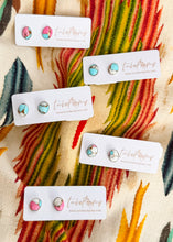 Load image into Gallery viewer, Dad’s Cotton Candy Oval Studs - Turnback Pony ™ - Earring
