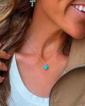 Load image into Gallery viewer, Turquoise Heart Dainty Chain Necklace - Turnback Pony ™ - 
