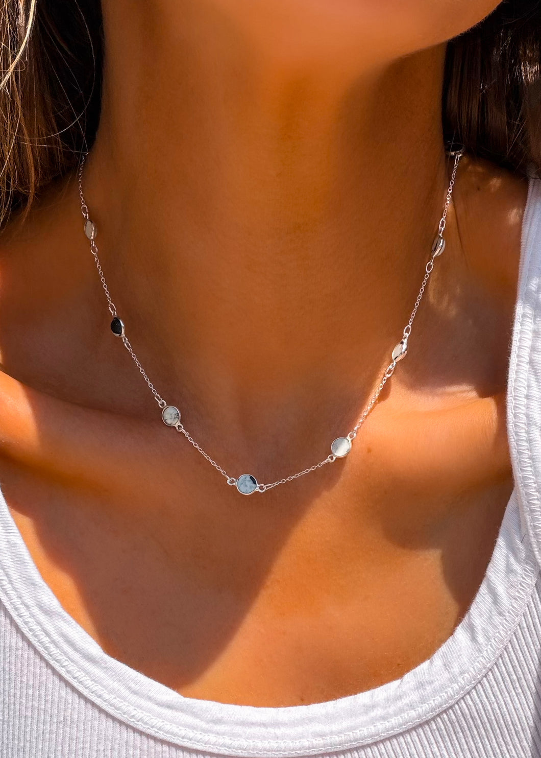 White Buffalo Large Stone Pony Club Necklace