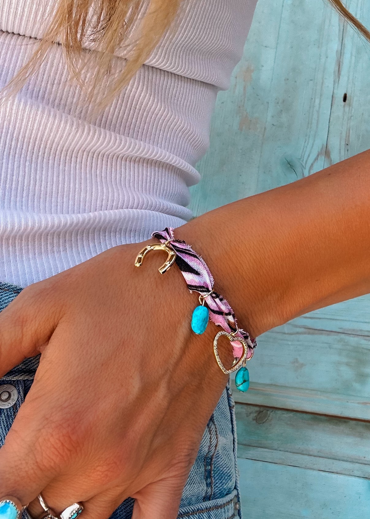 SALE Gold Bandana Charm Bracelet - Turnback Pony ™ - Bracelet