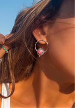 Load image into Gallery viewer, Doodle Hoops (Mostly Pink) - Turnback Pony ™ - Earrings
