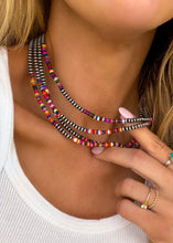 Load image into Gallery viewer, Rainbow Rondelle 3mm 14 inch Navajo Style Pearls - Turnback Pony ™ - Necklace

