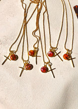 Load image into Gallery viewer, He Lives Gold (Pink Dahlia) Necklace
