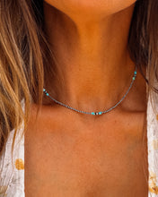 Load image into Gallery viewer, #30 Kayln 2mm Navajo Style Pearls with Turquoise Necklace
