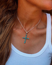Load image into Gallery viewer, Vail Cross Necklace on Paperclip Chain
