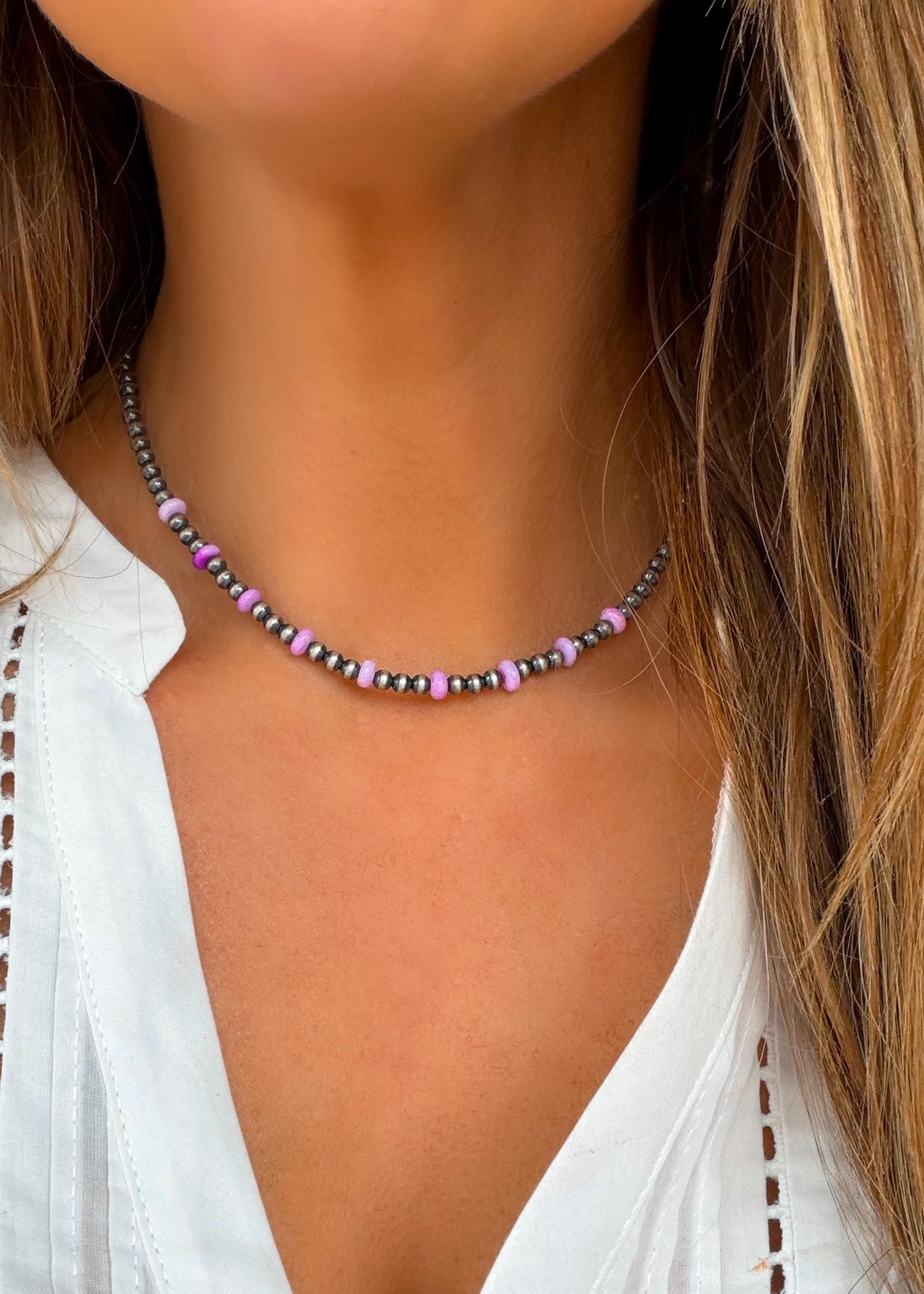 Nora Navajo Style Pearl Necklace - Turnback Pony ™ - 