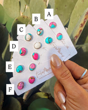Load image into Gallery viewer, Dad’s Cotton Candy Oval Stud Earrings - Turnback Pony ™ - Earring
