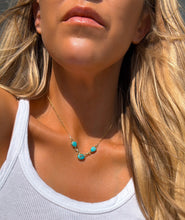 Load image into Gallery viewer, 3 Stone Gold Necklace
