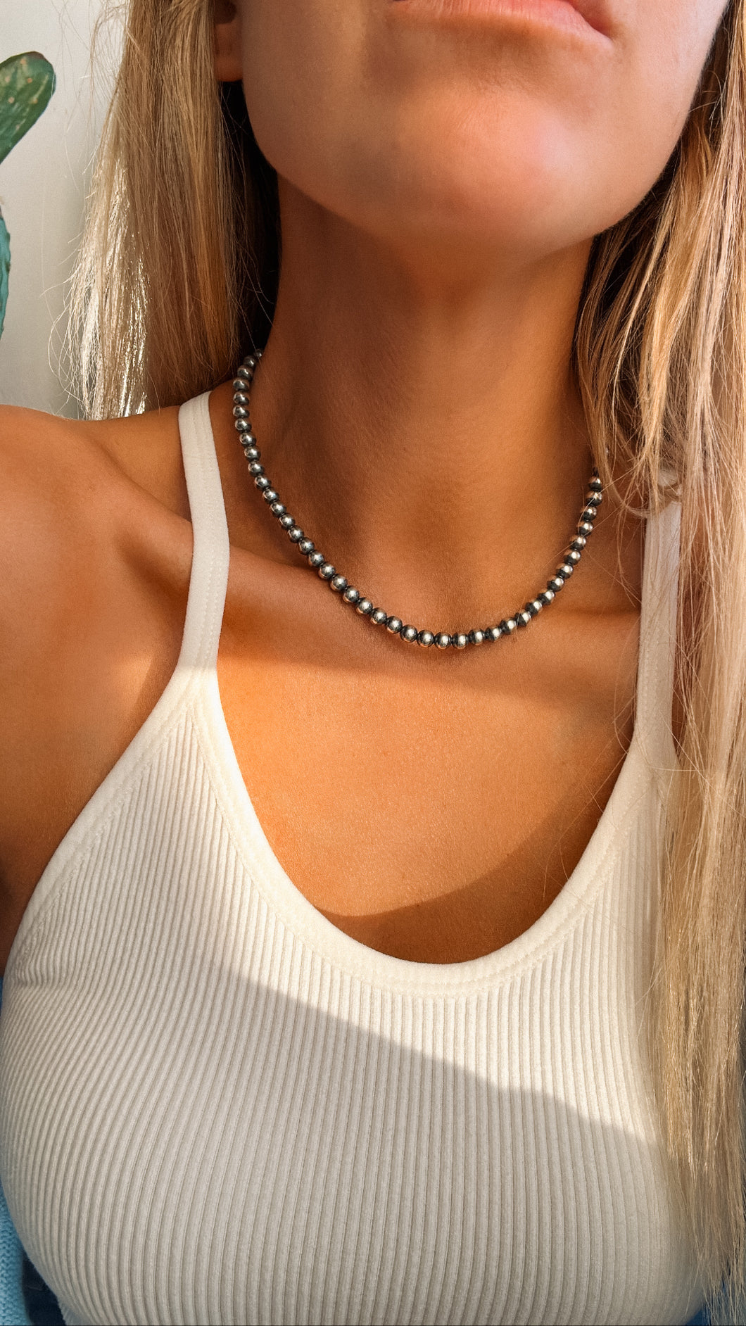 16” 6MM Navajo Style Pearl Necklace - Turnback Pony ™ - 
