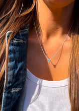 Load image into Gallery viewer, Alara Diamond and Turquoise Necklace Sterling Silver
