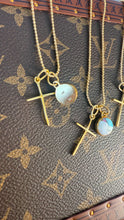 Load image into Gallery viewer, He Lives Cross Gold (Cotton Candy) Necklace

