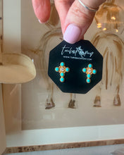 Load image into Gallery viewer, Calista Diamond Cross Stud Earrings - Turnback Pony ™ - Earring
