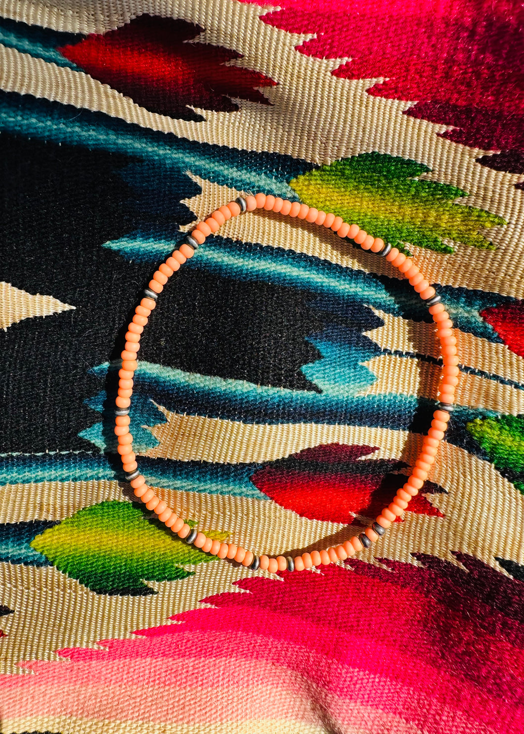 Orange and Pearl Anklet