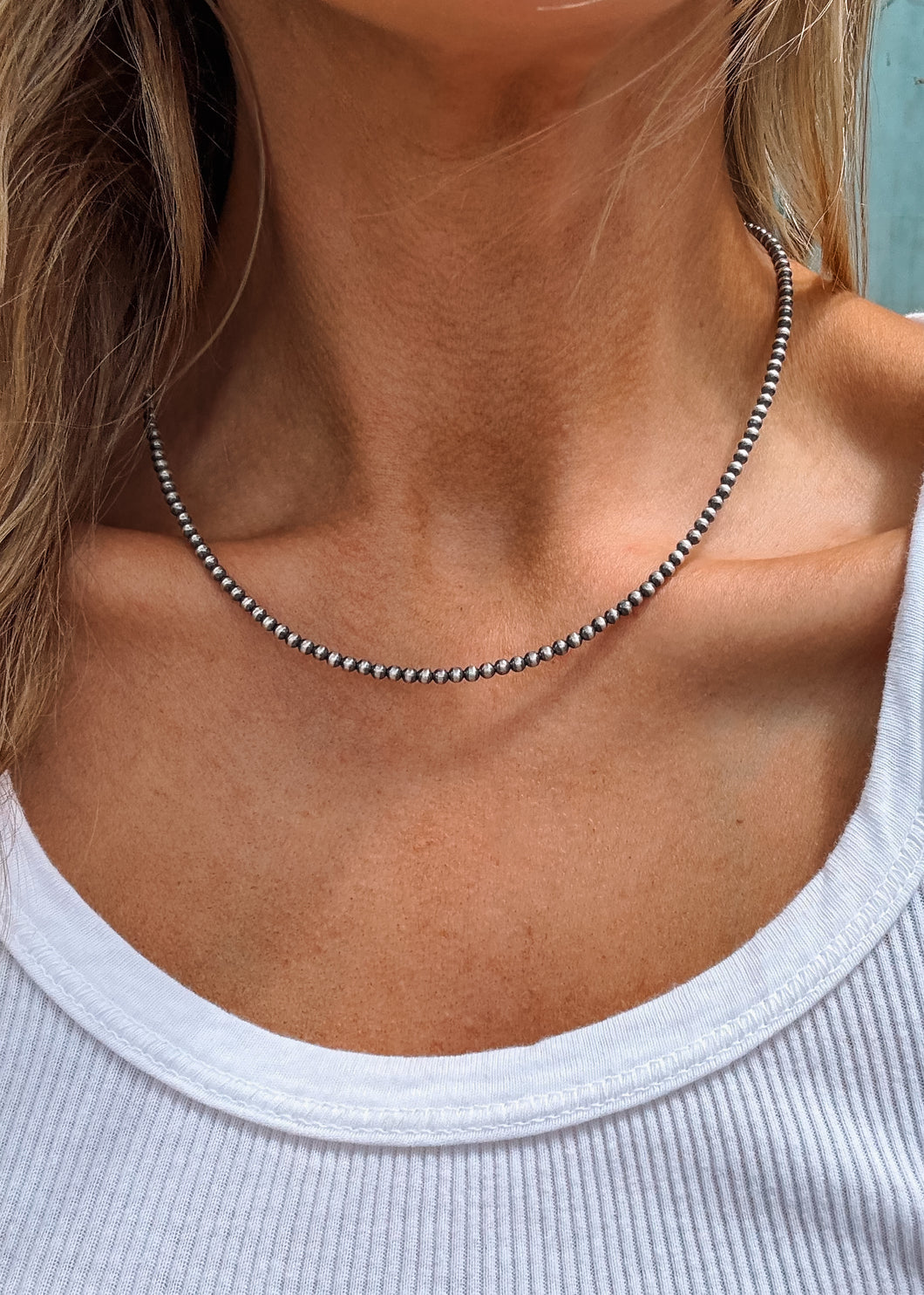 3mm 16 inch Navajo Style Pearls - Turnback Pony ™ - Necklace