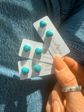 Load image into Gallery viewer, Heart Turquoise Stud Earrings
