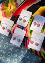 Load image into Gallery viewer, Doodle Hoops (Mostly Pink) - Turnback Pony ™ - Earrings
