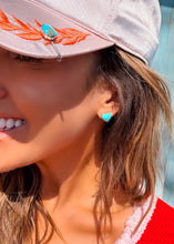 Load image into Gallery viewer, Gold Heart Turquoise Stud Earrings

