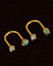 Load image into Gallery viewer, Sophia Diamond and Turquoise Earrings
