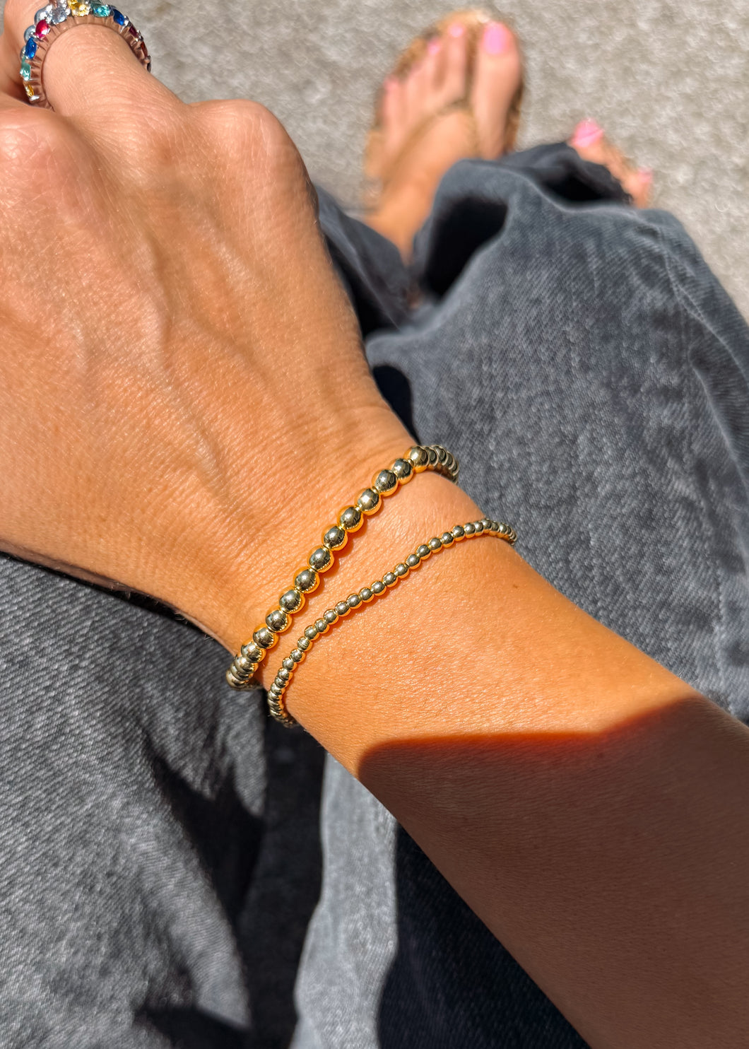 Gold Navajo Style Pearl Bracelet