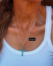 Load image into Gallery viewer, Vail Cross Necklace on Paperclip Chain

